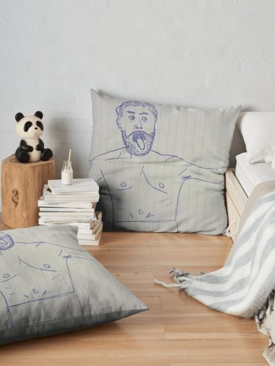 Jake Paul Funny Drawing Throw Pillow Official Jake Paul Merch