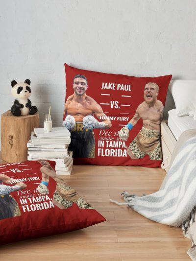 Jake Paul Vs Tommy Fury Throw Pillow Official Jake Paul Merch