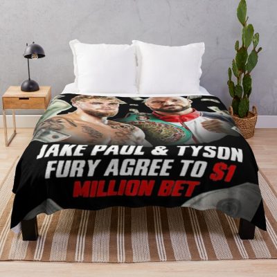 Jake Paul Vs Tyson Fury 1 Million Dollar Bet Throw Blanket Official Jake Paul Merch