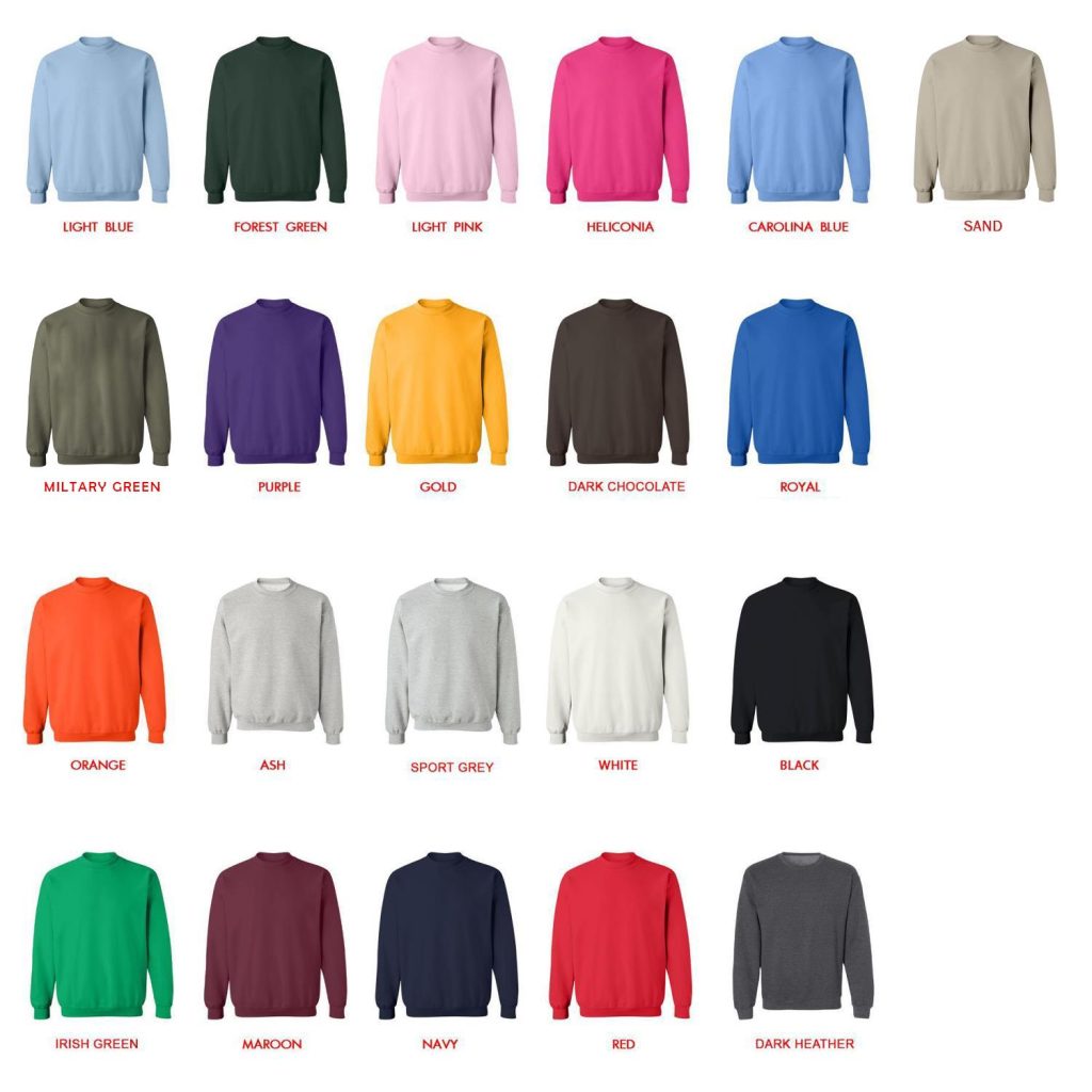 sweatshirt color chart - Jake Paul Shop