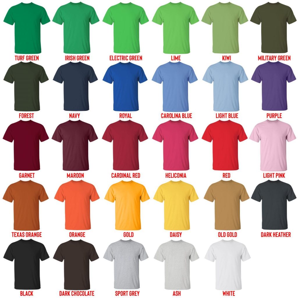 t shirt color chart - Jake Paul Shop